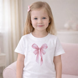 Soft Pink Bow Girl Baby Shower Party T Shirt