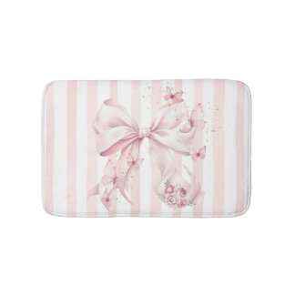 Soft Pink Bow with Butterflies  Badrumsmatta