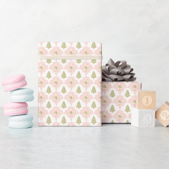 Soft Pink Christmas Wrapping Paper Roll Presentpapper (Baby Shower)