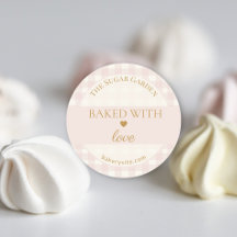 Soft Pink Cream Gingham Baked With Love Bakery