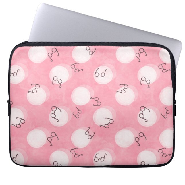 Soft Pink Cute Pattern – Minimal Aesthetic Polka Laptop Fodral (Framsidan)