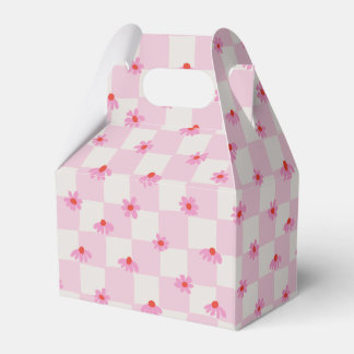 Soft Pink Daisy Checkerboard Floral Pattern Presentaskar