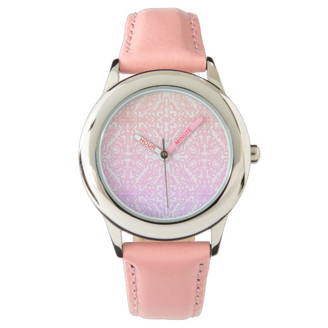 Soft Pink Dream Mandala pattern series Armbandsur (Framsida)