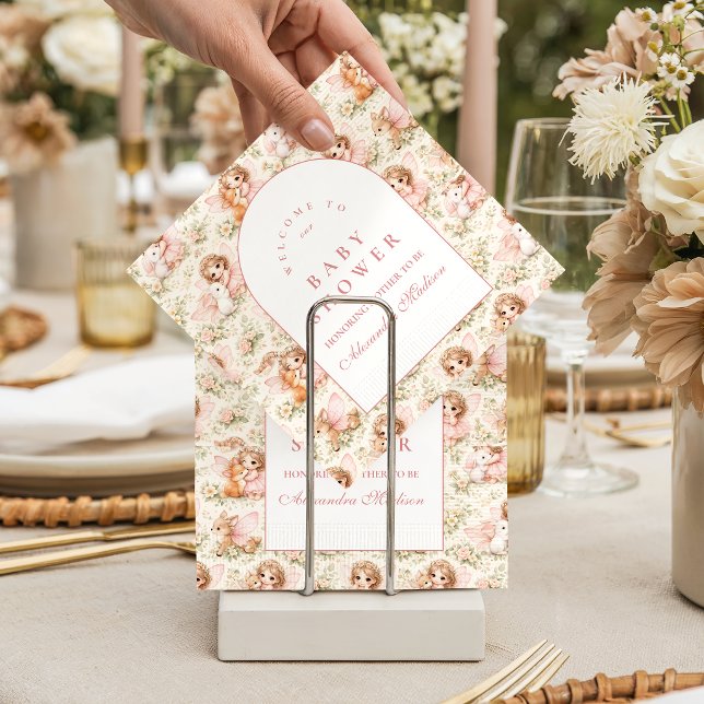 Soft Pink Fairy Baby Shower Pappersservett (Skapare uppladdad)