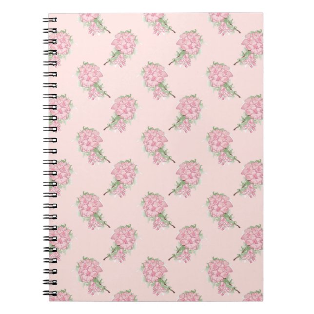 Soft Pink Floral Pattern | Romantic Flower Anteckningsbok (Framsidan)