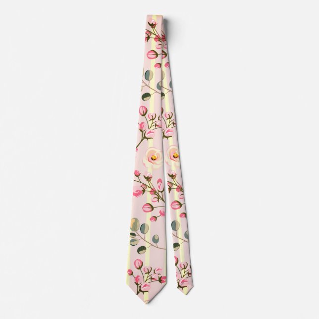 Soft Pink Floral Stripe Pattern Slips (Framsida)