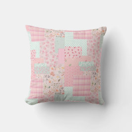 Soft Pink Floral Throw Pillow | Elegant Rose Aesth Kudde