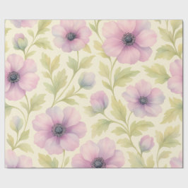 Soft Pink Floral Wrapping Paper Presentpapper
