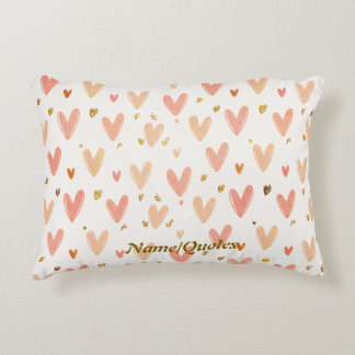 Soft Pink Hearts Seamless Pattern Prydnadskudde