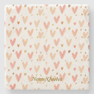 Soft Pink Hearts Seamless Pattern Stenunderlägg