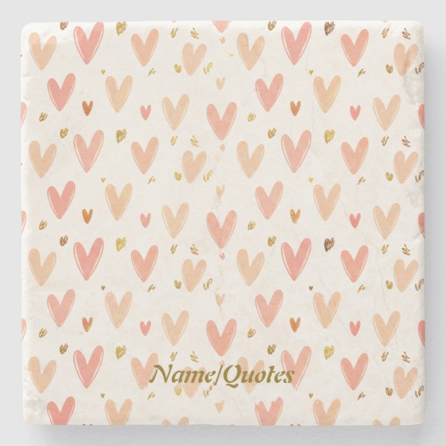 Soft Pink Hearts Seamless Pattern Stenunderlägg (Framsidan)