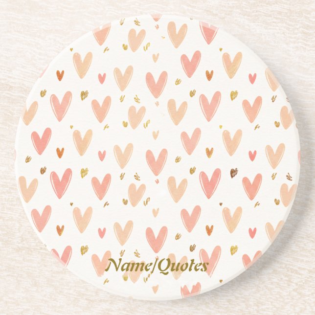 Soft Pink Hearts Seamless Pattern Underlägg (Framsidan)