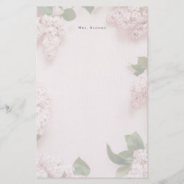 Soft Pink Lilac Personalized Feminine Brevpapper