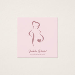 Soft Pink Maternity Doula Identity Illustration Fyrkantigt Visitkort