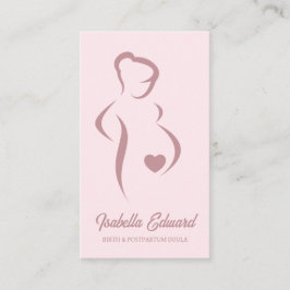 Soft Pink Maternity Doula Identity Illustration Visitkort