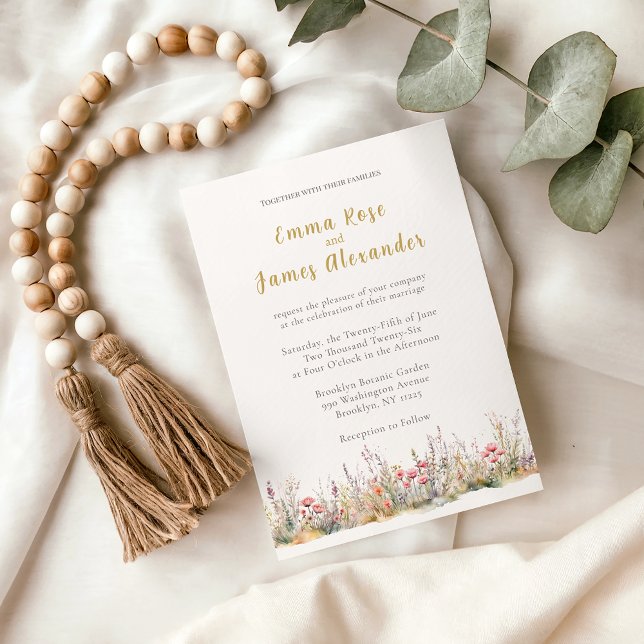 Soft Pink Minimalist Floral Wedding Invitation Inbjudningar (Skapare uppladdad)