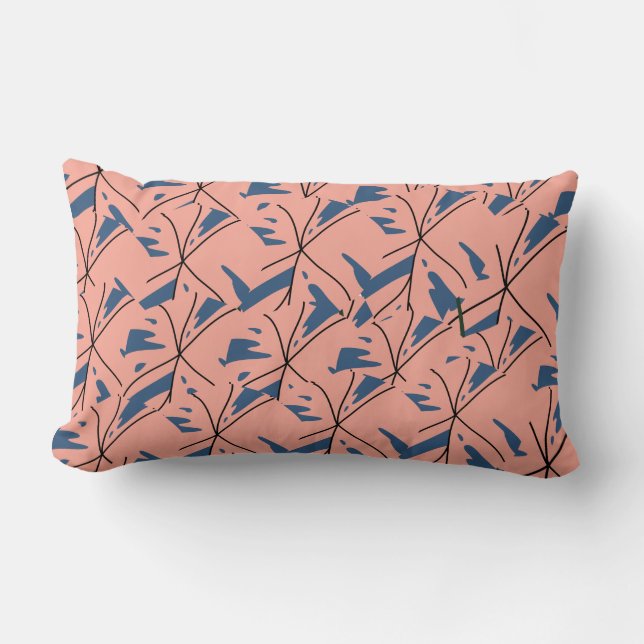  - Soft Pink & Nav Lumbarkudde (Framsida)