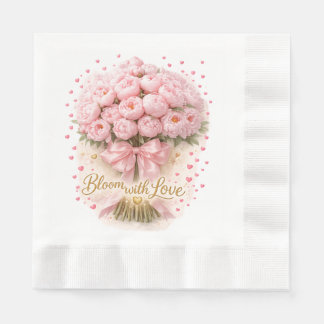 Soft Pink Peonies Bouquet – Paper Napkin Pappersservett