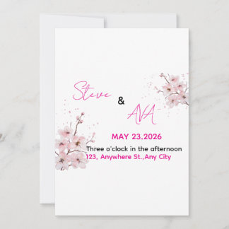 Soft Pink Romantic Wedding Invitation | Elegant &  Inbjudningar