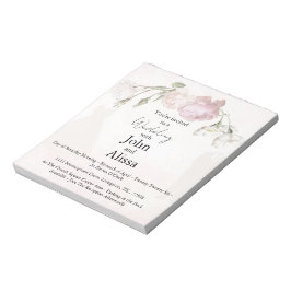Soft Pink Roses & Bride and Groom Collection Anteckningsblock