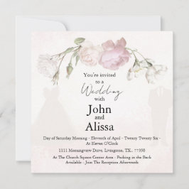 Soft Pink Roses & Bride and Groom Collection Meddelande