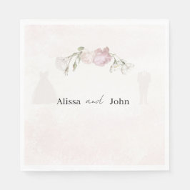 Soft Pink Roses & Bride and Groom Collection Pappersservett