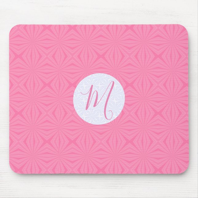 Soft Pink Squiggly Squares Personalized Initial Musmatta (Framsidan)