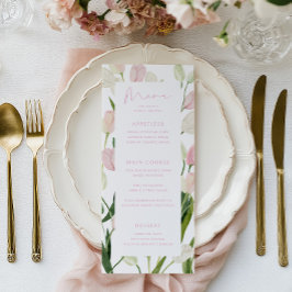 Soft Pink Tulip Bridal Shower Meny