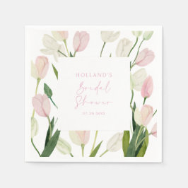 Soft Pink Tulip Bridal Shower Pappersservett