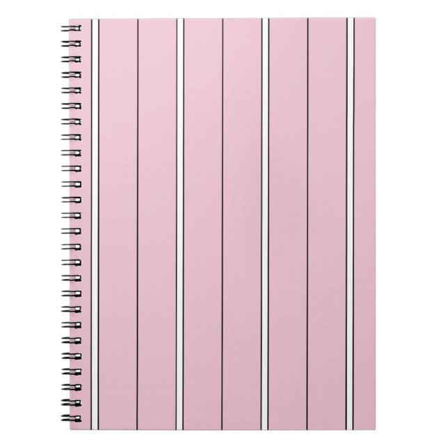 Soft Pink Vertical Stripe Pattern Minimal Anteckningsbok (Framsidan)