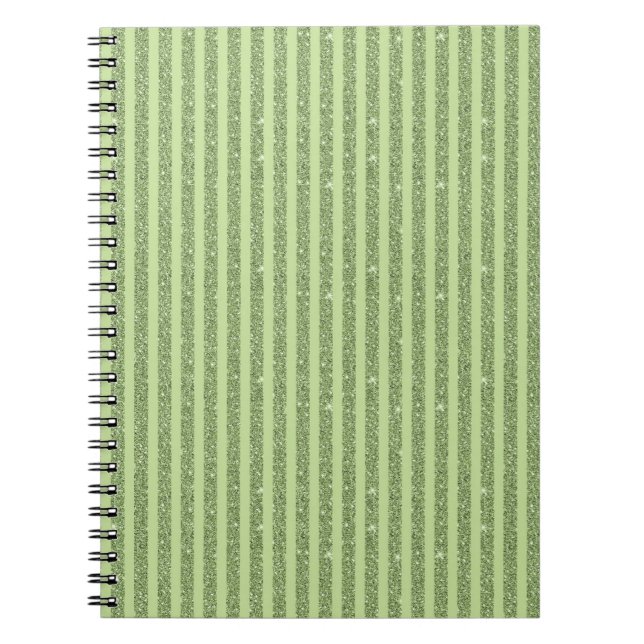 Soft Pistachio Glitter Style Minimal Pattern Anteckningsbok (Framsidan)