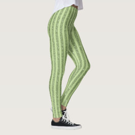 Soft Pistachio Glitter Style Minimal Pattern Leggings