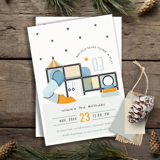 Soft Play Center Indoor Jungle Gym Barns födelseda Inbjudningar (Skapare uppladdad)