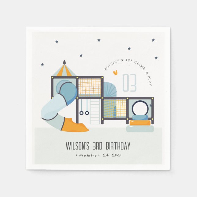 Soft Play Center Indoor Jungle Gym Barns födelseda Pappersservett (Framsidan)