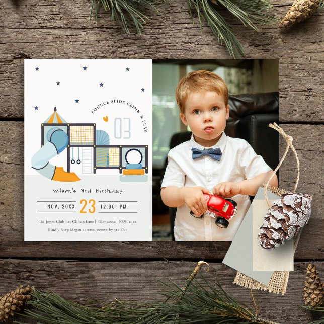 Soft Play Center Jungle Gym Kids Photo Birthday Inbjudningar (Skapare uppladdad)