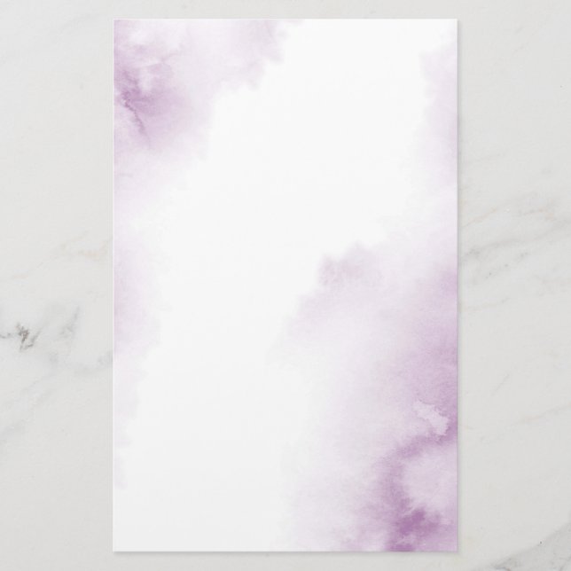 Soft Plum Mauve Watercolor Abstrakt Ram Brevpapper (Framsida)