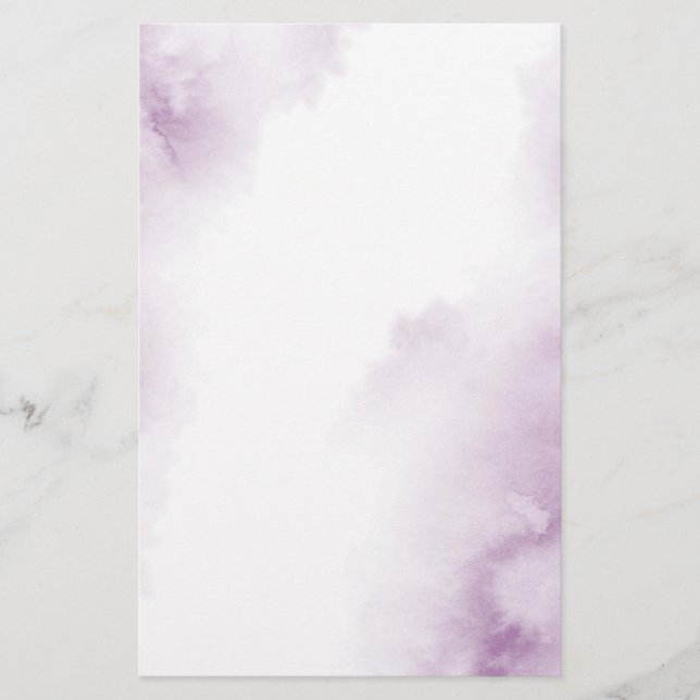 Soft Plum Mauve Watercolor Abstrakt Ram Brevpapper (Framsida)