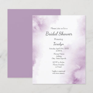 Soft Plum Mauve Watercolor Abstrakt Ram Inbjudningar