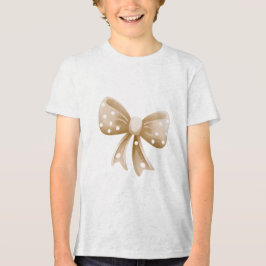 Soft Polka Dot Bow Illustration T Shirt