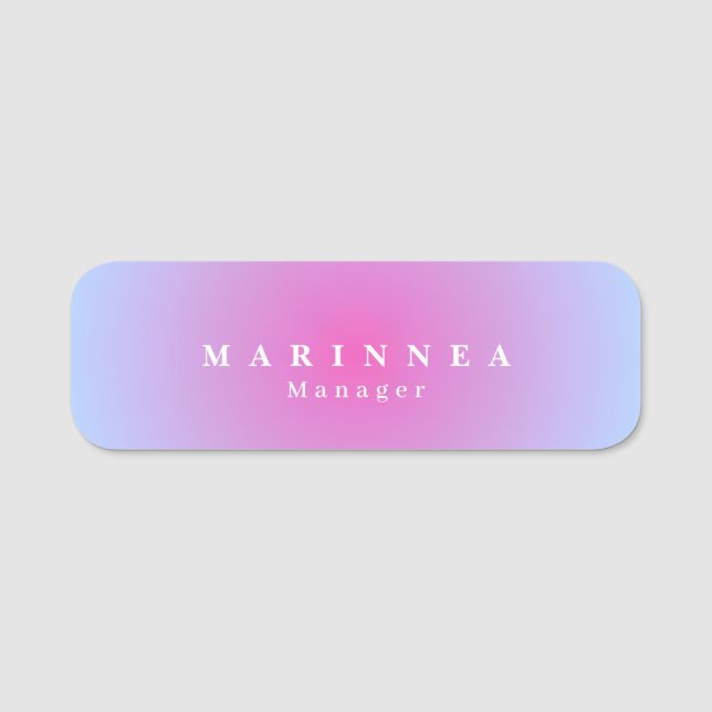 Soft Purple Blue Gradient Aura  Namnbricka (Framsida)