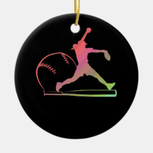 Soft Rainbow Softball Gifts för Tonåring flickor Julgransprydnad Keramik