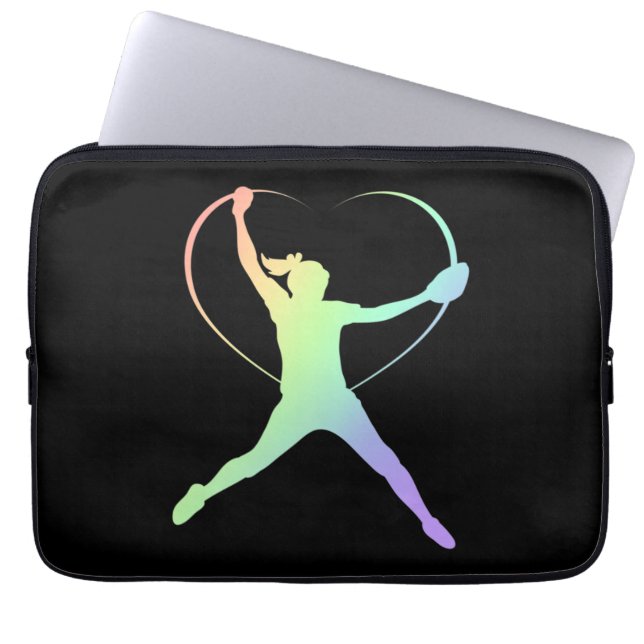 Soft Rainbow Softball Laptop Fodral (Framsidan)