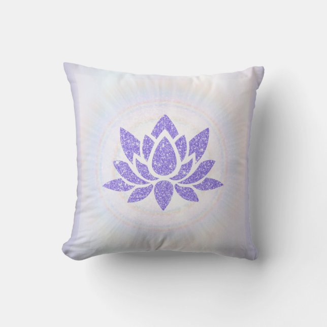 *~* Soft Rays Reiki Energy Healing Lotus Lavender  Kudde (Framsida)