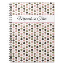 Soft, Retro Olive, Pink, and Brown Polka Dots