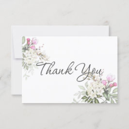 Soft Ro Blommigt och Greenery Tack Kort