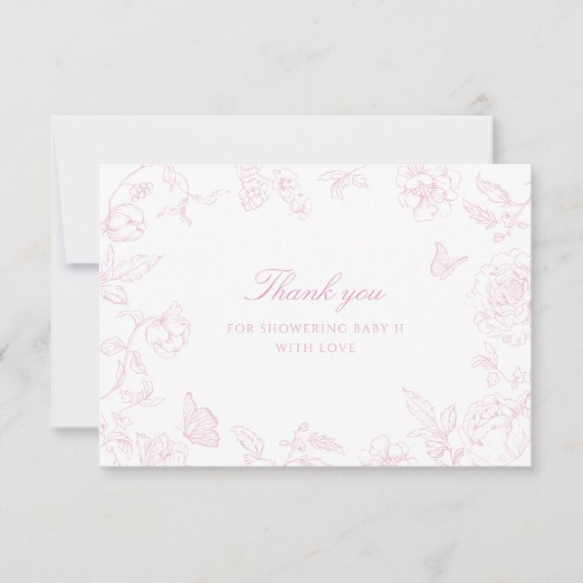 Soft Ro Chinoiserie Baby Shower Tack Kort (Framsida)