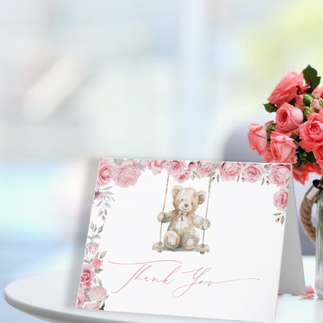 Soft Ro Nalle Flicka Tack Kort (Skapare uppladdad)