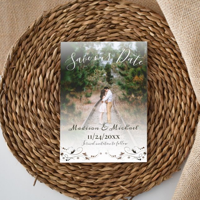 Soft Romantic Photo Spara datum meddelande Inbjudningar (Soft Romantic Photo Save the Date)