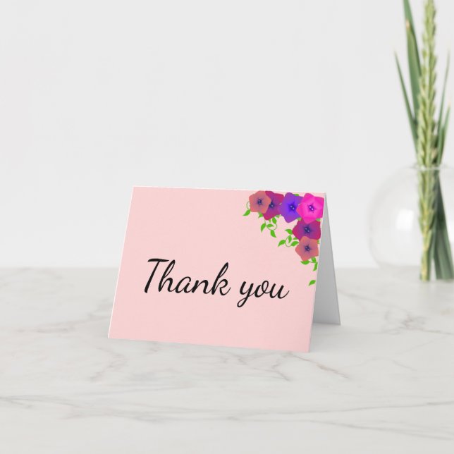 Soft Romantic Rosa Petunia Tack Kort (Framsida)