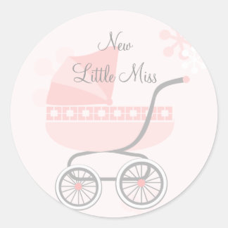 Soft Rosa Baby Buggy Runt Klistermärke